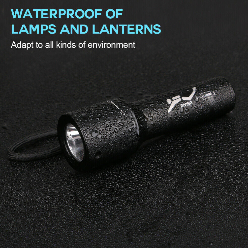 Diving Series | T6 Ultra-Light Mini Underwater High-Power Flashlight, 100m Waterproof, Maximum Beam Distance 200m-500m