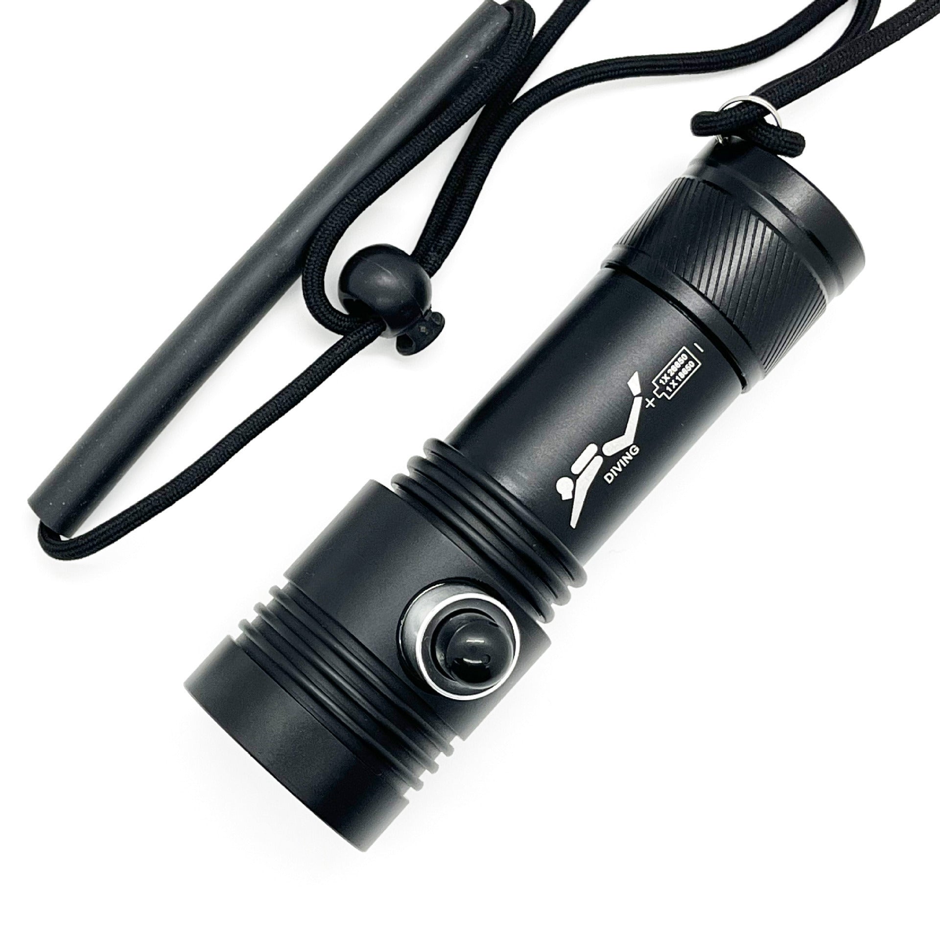 T70 High-power dual-source flashlight for diving, water-resistant to 100 meters, with a maximum beam distance of 200 to 500 meters