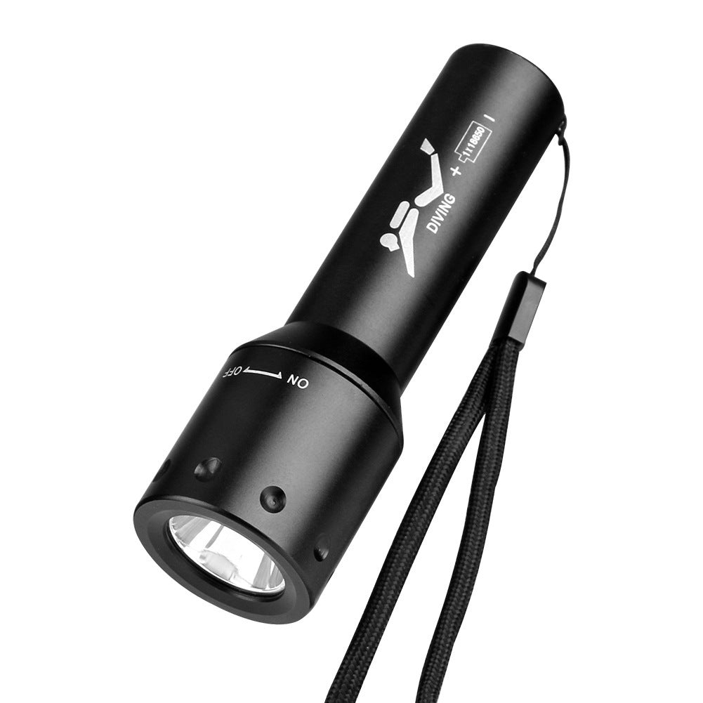 Diving Series | T6 Ultra-Light Mini Underwater High-Power Flashlight, 100m Waterproof, Maximum Beam Distance 200m-500m