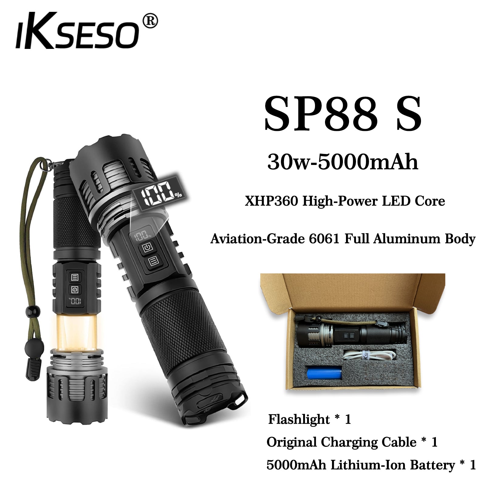 SP88S 5000mAh Ultra multi-functional outdoor high-intensity tactical flashlight