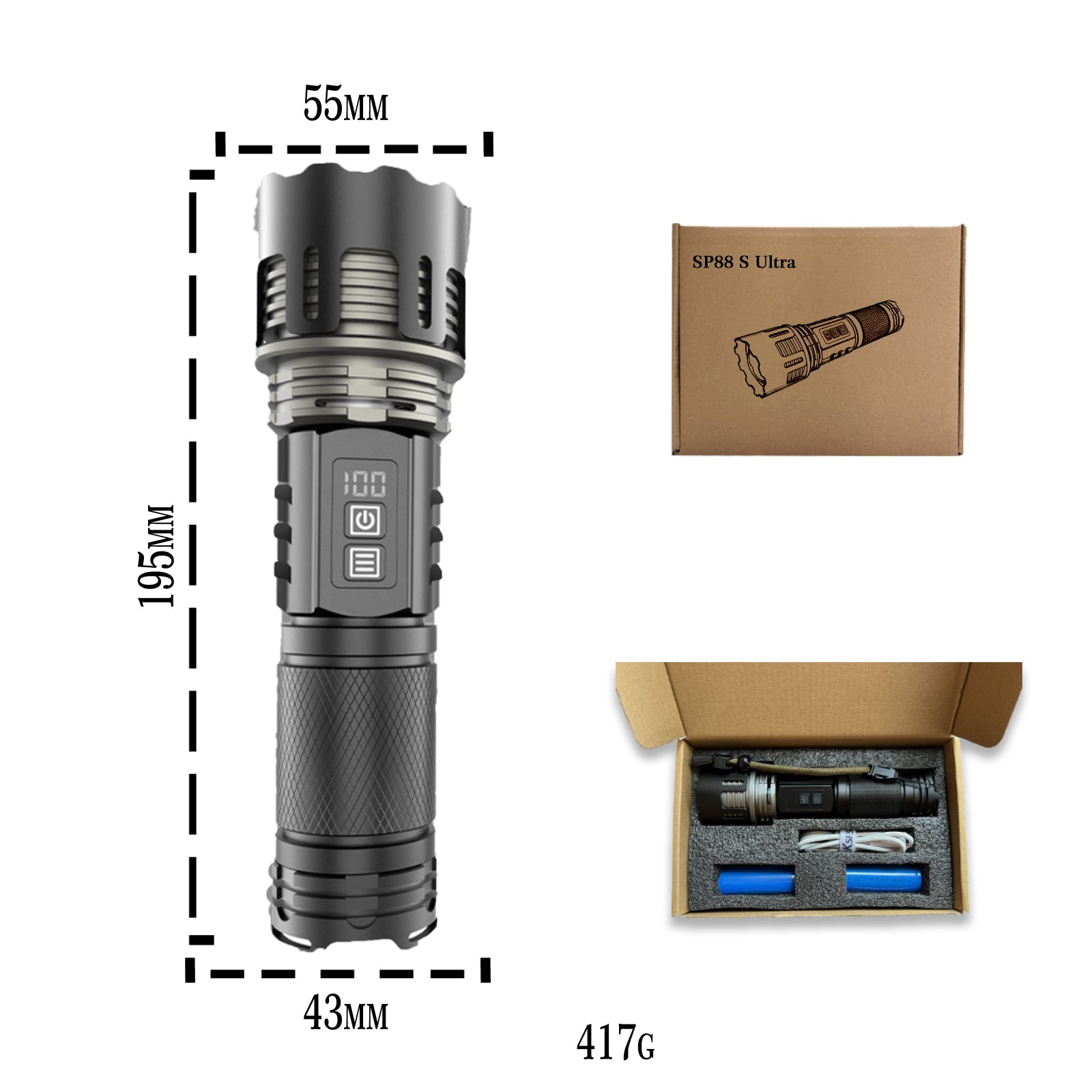 SP88S Ultra multi-functional high-intensity tactical flashlight