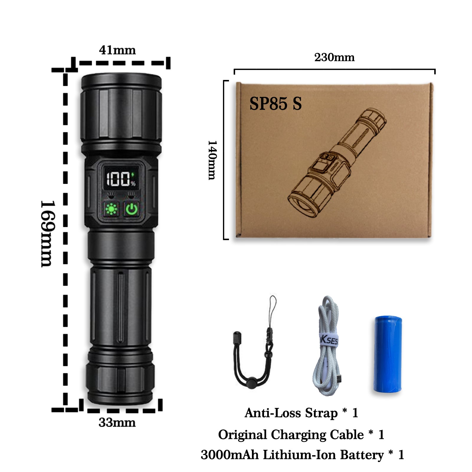 SP85 S 3000 mAh Multi-functional portable Emergency flashlight